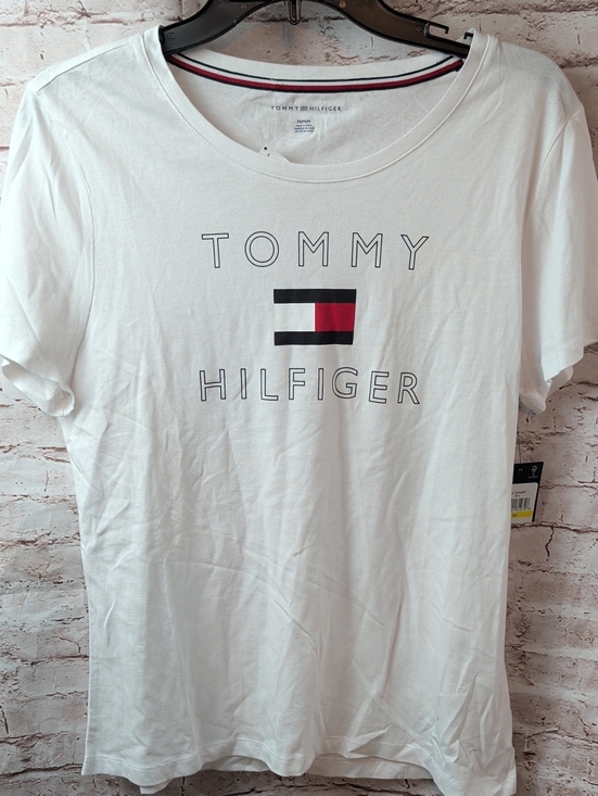 Tommy Hilfiger Tops - Tommy Hilfiger White Crew Neck Logo Tee Women's Medium New Nwt